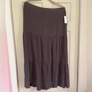 Grey Nine West Maxi Skirt with Slit XL NWT